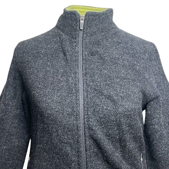 Ibex 100% Merino Wool Jacket Sweater Charcoal Gray Full Zip Fitted USA Made Med - Picture 4 of 16